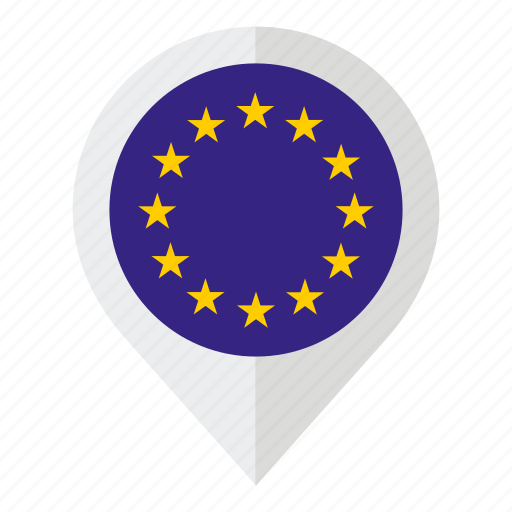 Eu, euro, european union, flag, geolocation, map marker, nations icon - Download on Iconfinder