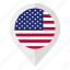 country, flag, flag of the united states, geolocation, map marker, united states, usa 