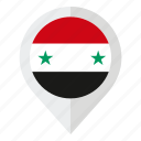arab, country, flag, flag of syria, geolocation, map marker, syria 