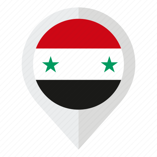 Arab, country, flag, flag of syria, geolocation, map marker, syria icon - Download on Iconfinder