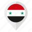 arab, country, flag, flag of syria, geolocation, map marker, syria 