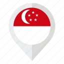 country, flag, geolocation, map marker, singapore, singapore flag