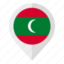 country, flag, geolocation, indian ocean, maldives, maldives flag, map marker