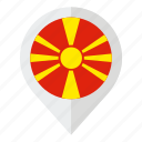 country, flag, geolocation, macedonia, macedonia flag, map marker, republic of macedonia 