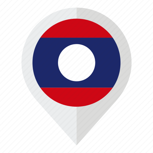 Country, flag, geolocation, laos, laos flag, map marker icon - Download on Iconfinder