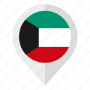 country, flag, geolocation, kuwait, kuwait city, map marker