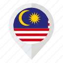 country, flag, geolocation, malaysia, malaysia flag, map marker 