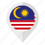 country, flag, geolocation, malaysia, malaysia flag, map marker 