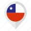 chile, chile flag, country, flag, geolocation, map marker, south america 