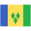 flag, country, world, national, nation, saint, vincent the grenadines 