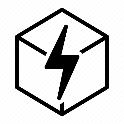 Cube, box, package, flash, thunder, bolt, lightning icon - Download on Iconfinder