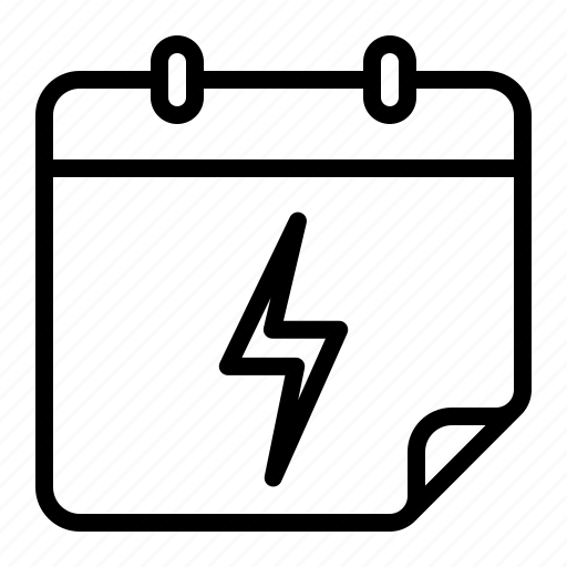 Calendar, event, date, flash, thunder, bolt, lightning icon - Download on Iconfinder