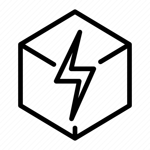 Cube, box, package, flash, thunder, bolt, lightning icon - Download on Iconfinder