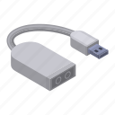 audio, cable, cartoon, charger, isometric, jack, usb