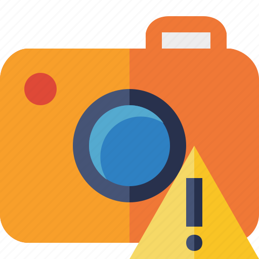 Camera, photo, photocamera, photography, picture, snapshot, warning icon - Download on Iconfinder