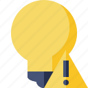 bulb, idea, light, tip, warning