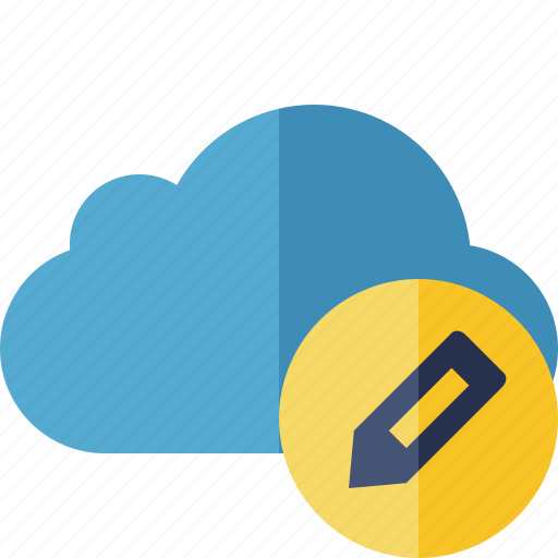 Blue, cloud, edit, network, storage, weather icon - Download on Iconfinder