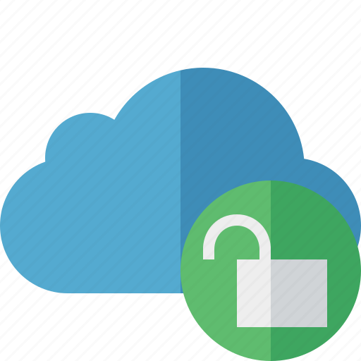 Blue, cloud, network, storage, unlock, weather icon - Download on Iconfinder