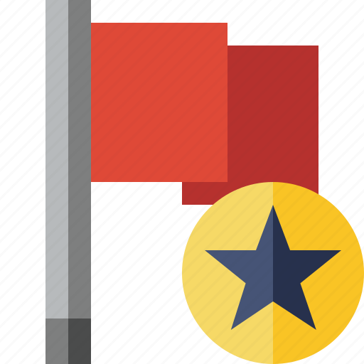 Flag, location, marker, pin, point, red, star icon - Download on Iconfinder