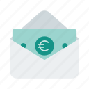 cash, email, envelope, euro, letter, money