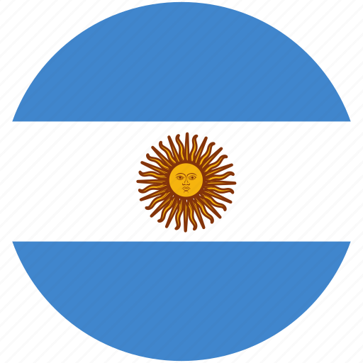 Argentina, circle, flag icon