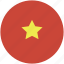 circle, vietnam, flag 
