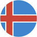 iceland, circle, flag