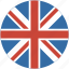 kingdom, united, england, flag, uk, circle 