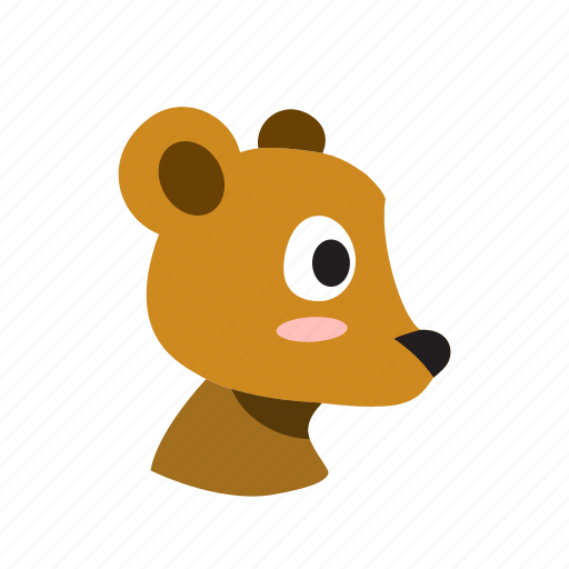 Animal, bear, cartoon, character, face, side, wild icon - Download on  Iconfinder