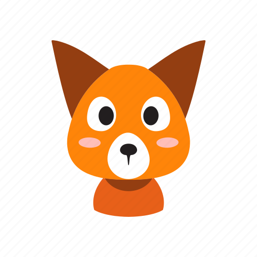 Animal, cartoon, character, cute, fox, front, wild icon - Download on Iconfinder