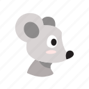 animal, cartoon, character, cute, lovely, mouse, side