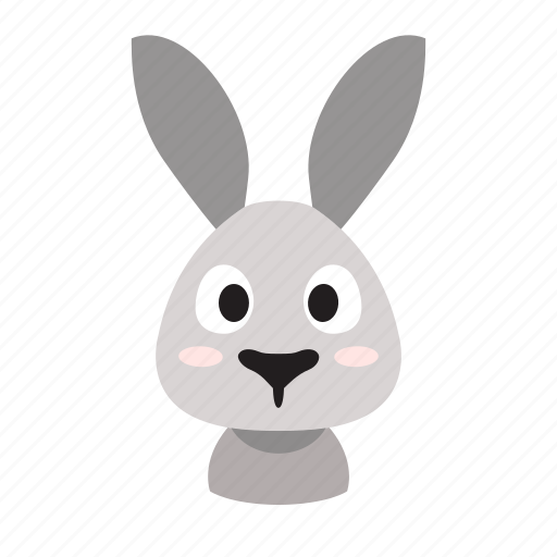 Animal, cartoon, cute, domestic, front, pet, rabbit icon - Download on Iconfinder