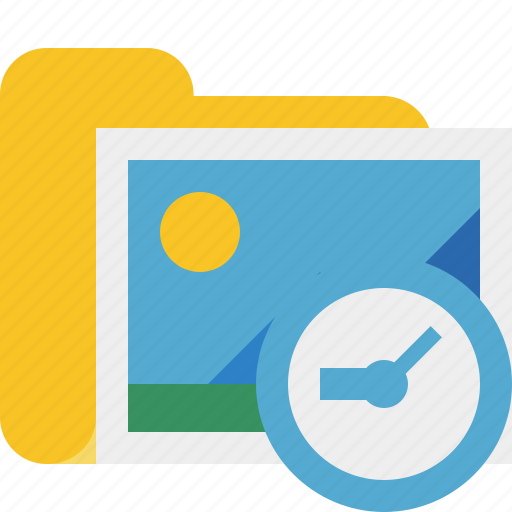 Clock, folder, gallery, images, media, pictures icon - Download on Iconfinder