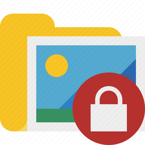 Folder, gallery, images, lock, media, pictures icon - Download on Iconfinder