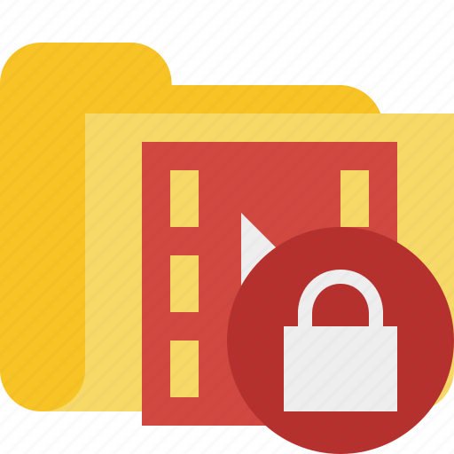 Film, folder, lock, media, movie, video icon - Download on Iconfinder