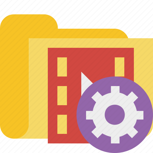 Film, folder, media, movie, settings, video icon - Download on Iconfinder