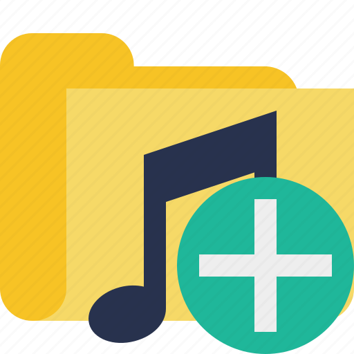 Add, audio, folder, media, music, songs icon - Download on Iconfinder