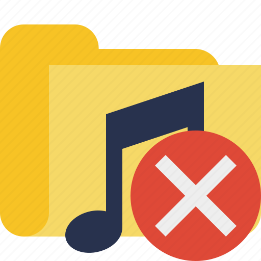 Audio, cancel, folder, media, music, songs icon - Download on Iconfinder