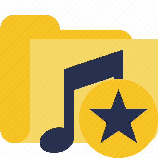 Audio, folder, media, music, songs, star icon - Download on Iconfinder