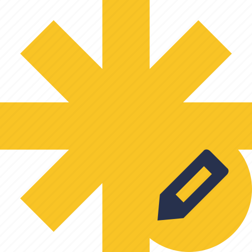 Asterisk, edit, password, pharmacy, star, yellow icon - Download on Iconfinder