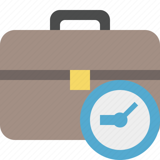 Bag, briefcase, business, clock, portfolio, suitcase, work icon - Download on Iconfinder