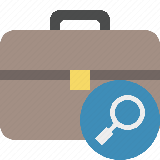 Bag, briefcase, business, portfolio, search, suitcase, work icon - Download on Iconfinder