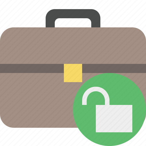 Bag, briefcase, business, portfolio, suitcase, unlock, work icon - Download on Iconfinder