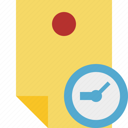 Clock, document, memo, note, pin, reminder, sticker icon - Download on Iconfinder