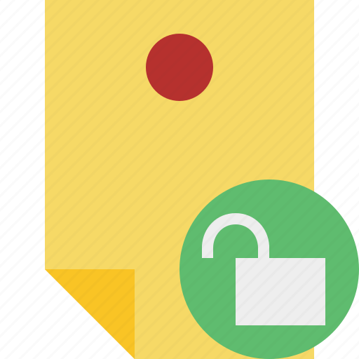 Document, memo, note, pin, reminder, sticker, unlock icon - Download on Iconfinder