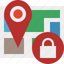 gps, location, lock, map, marker, navigation, pin