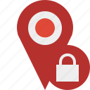 gps, location, lock, map, marker, navigation, pin