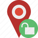 gps, location, map, marker, navigation, pin, unlock
