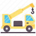 crane, truck, construction, equipment, tool