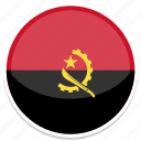 angola, flag, round